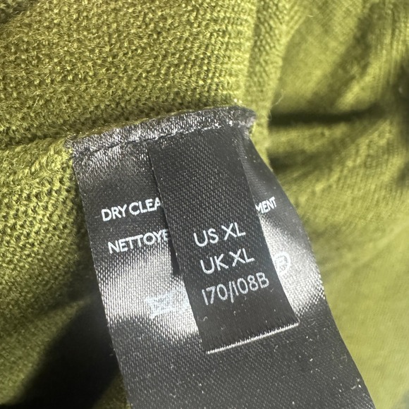 BY ANTHROPOLOGIE Olive Green V Neck 100% Merino Wool Long sleeve Sweater Size XL - Picture 4 of 7